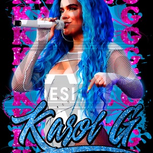 Karol G Red Hair Png Digital Download File Sublimation, Karol G PNG,   Karol G Bichota PNG, Karol G dtf, Karol G PNG
