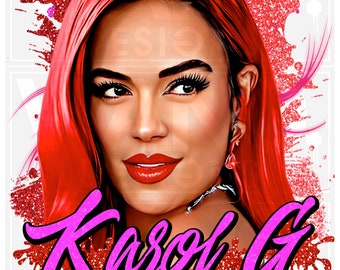 Karol G Red Hair PNG, Sublimation Design (Digital Download)