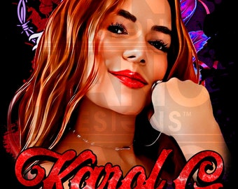 Karol G Red Hair PNG, Sublimation Design (Digital Download)
