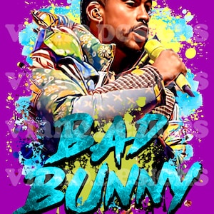 Bad Bunny DTF, Bad Bunny Png Digital Download File Sublimation, Bad Bunny Valentine