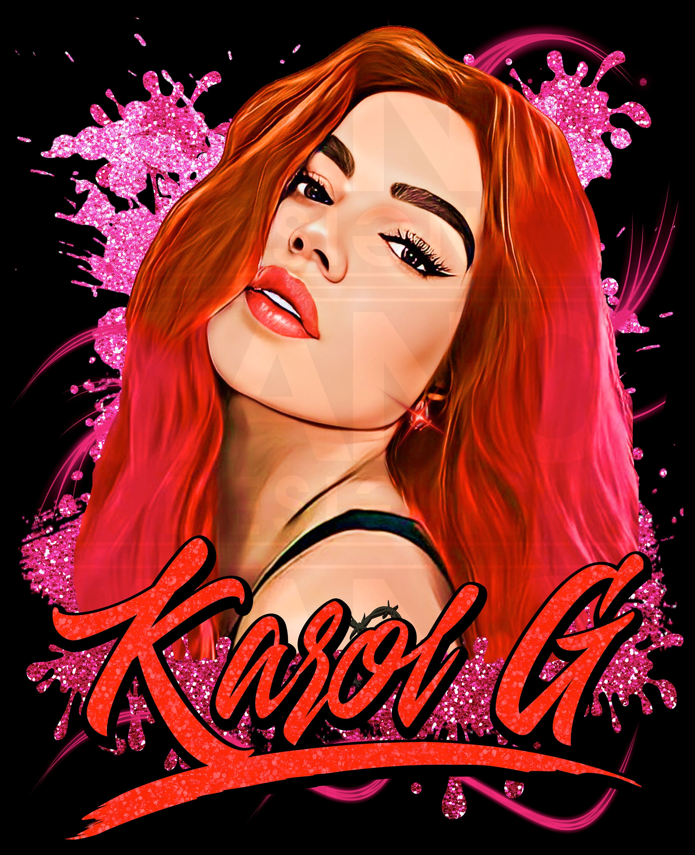 Karol G Red Hair Png Digital Download File Sublimation Karol - Etsy