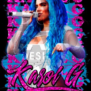 Karol G Red Hair Png Digital Download File Sublimation, Karol G PNG,   Karol G Bichota PNG, Karol G dtf, Karol G PNG