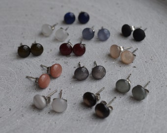 Ohrringe•Edelstahl•Silber•Cabochon•Klein•Minimalistisch•Edel•Ohrstecker•Geschenk•Frauen