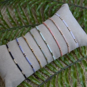 Armband•Makramé•verschiedene Farben•Perlen•Geschenk•Freundschaftsarmband•Patentante•Trauzeugin•Schmuckkarte