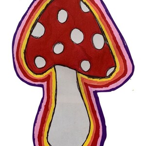 Hand Drawn Vinyl Mushroom Sticker