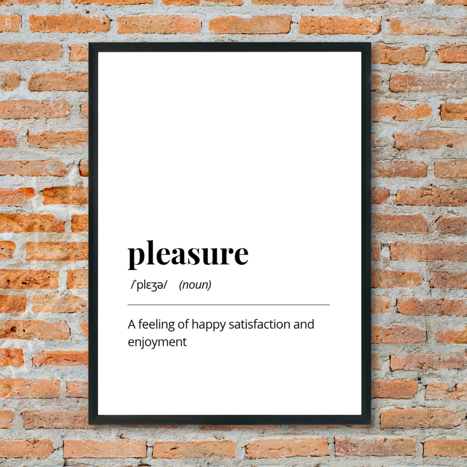 Pleasure Definition Wall Print Dictionary Definition Digital Etsy