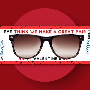 Printable Glasses Valentine Cards | Glasses Themed Valentines | Classroom Valentines | Valentine&#39;s Day Cards for Kids