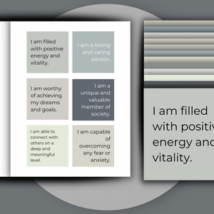 Minimalist Affirmation Cards, Set of 48 Printable Cards, Positive Affirmation Cards, Law of Attraction Cards, Manifestation Cards