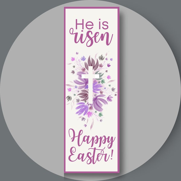 Printable Easter Bookmarks, He is Risen Easter Gift, Religious Easter Bookmark, Bible Bookmark for Easter