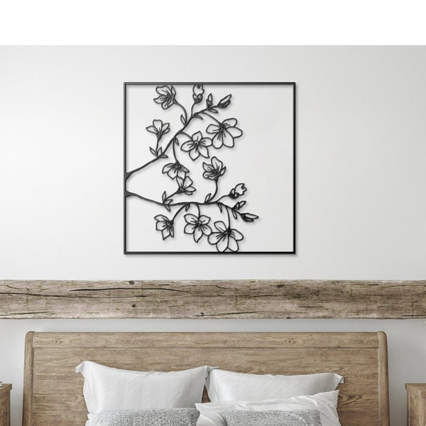Cherry Blossom Metal Wall Decor Etsy