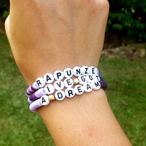 Rapunzel bracelet pack/Tangled inspired bracelet/ Disney inspired bracelet/Disney Stacker bracelet/ Disney clay bead bracelet/Disney Jewelry