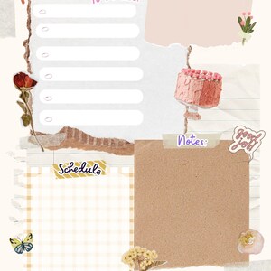 Peut inclure: Un planificateur quotidien imprimable avec une liste de choses à faire, un horaire, une section de notes et une section pour écrire ce pour quoi vous êtes reconnaissant. Le planificateur a un thème de couleur rose et blanc avec un motif floral et une illustration de gâteau.
