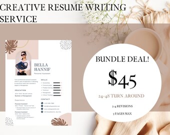 Custom Creative Resume Writer Resume Writing Service / Modern Resume Writer / Custom Resume Service / Diseño de CV