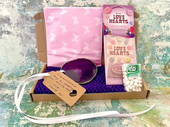 New driver gift, first car gifts, passed driving test gift, crystal gift box, agate crystal slice, driving test gift