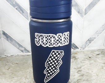 Custom Name Stickers, Checkered Name, Water Bottle Sticker, Kid Custom Name Sticker, Custom Text Sticker, School Name Labels, Personalized