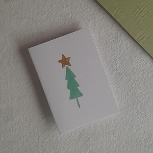 Handmade Christmas tree seasonal painted card | original greeting card | handmade card |  luxury card | all occasion notecard