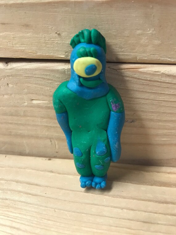 Cyclop Bob Handmade, Oven-dry Clay Figurine 