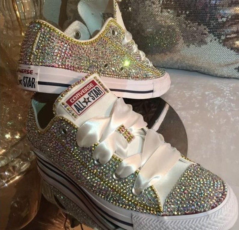 Custom Rhinestone Sneakers Etsy