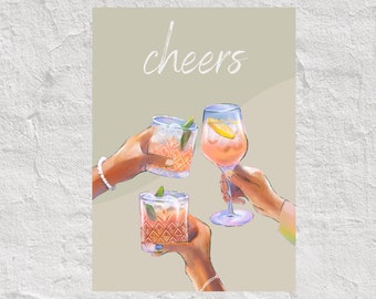 Postkarte "cheers" von Tresh Cards