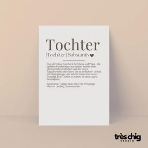 Carte postale "Définition Fille" par Très Chig Studio Famille, Maman, Duden, Amour, Naissance, Fille, Cadeau Anniversaire, Merci, Carte