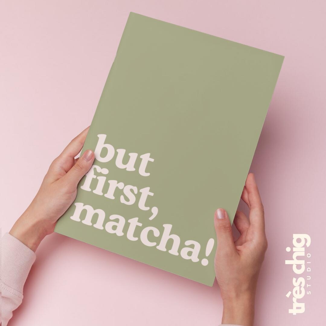 But First, Matcha! Poster - Minimalist Typo Print A4, 300 G/meter Matt ...