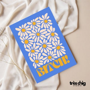 Postkarte "Bitch Flowers" von Très Chig Studio, Flowers, Blumen, Böse, Lustig, Beleidigung, besty, beste Freunde, Geburtstagsgeschenk, boho