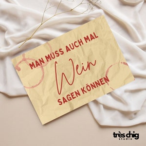 Ansichtkaart "Je moet soms wijn kunnen zeggen" van Très Chig Studio, cadeau, cadeau-idee, gif, kaart, grappig, grappig gezegde, alcohol