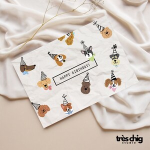Postkarte "Dog Birthday" von Très Chig Studio