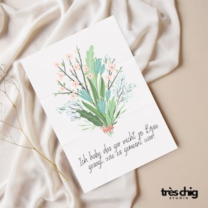 Carte postale "c'est censé être mauvais" de Très Chig Studio, à travers la fleur, bouquet de fleurs, mal, amis, bff, insulte, dicton drôle, désolé