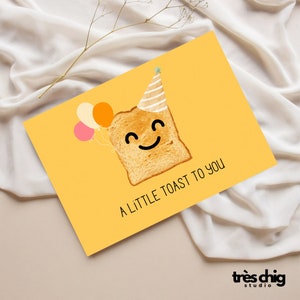 Postkaart "een kleine toost op jou" van Très Chig Studio Kaart voor verjaardag, grappig, cadeau-idee, vrienden, cadeau
