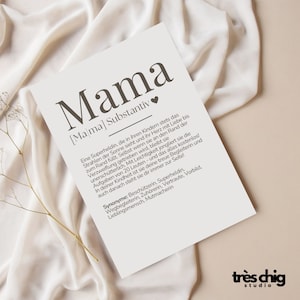 Carte postale "Définition Mama" de Très Chig Studio merci, fête des mères, cadeau, grossesse