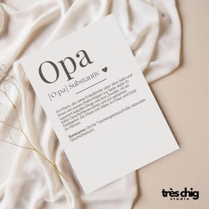Carte postale "Définition Papy" de Très Chig Studio pour dire merci, fête des pères, cadeau, grossesse, famille, personne préférée, papa, naissance, heureux