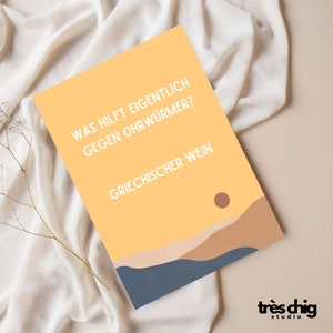 Cartolina "Vino Greco" di Très Chig Studio, regalo, idea regalo, veleno, divertente, frase divertente, alcol, melodia orecchiabile, biglietto divertente