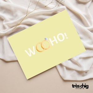 Postkarte "Hochzeit Wooho" von Très Chig Studio bedanken, Hochzeit, Geschenk, Trauung, Nachhaltig