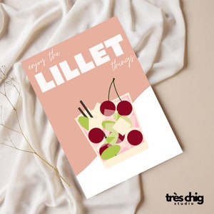 Postal "disfruta de las cosas de Lillet" de Très Chig Studio, regalo, idea de regalo, veneno, tarjeta, gracioso, dicho gracioso, alcohol, lillet