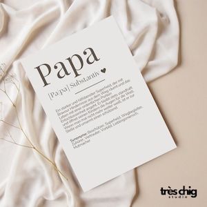 Postkarte "Definition Papa" von Très Chig Studio bedanken, Vatertag, Geschenk, Schwangerschaft