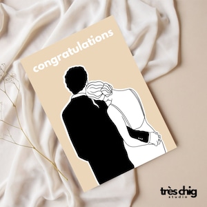 Carte postale "Félicitations aux mariés" de Très Chig Studio, mariage, mariée, marié, idée cadeau, cadeau, cadeau, carte, carte,