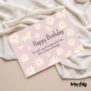 Carte postale "Je peux me taire anniversaire" de Très Chig Studio, carte, cadeau, idée, drôle, méchant, maléfique, fleurs, poison, idée cadeau,