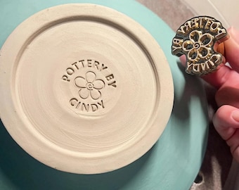 Benutzerdefinierte Messing Keramik Stempel, Maker's Clay Mark, personalisierte Töpferwerkzeug