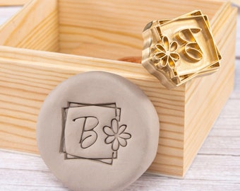 Ceramic Signature Stamp Logo, Custom Brass Stamp, Custom Clay Stamp, Christmas Gifts for Pottery Makers, Pottery Tool