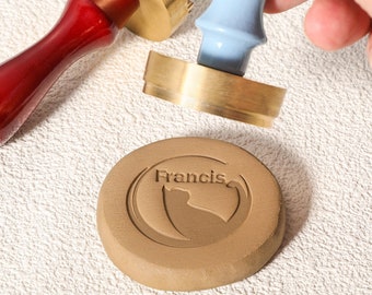 Custom Brass Pottery Stamp, Personalized Stamp for Clay, Cat Logo