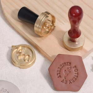 Gepersonaliseerd logo aardewerkstempel, kenmerkende kleistempel, aangepaste metalen messingsstempel, makersmerk, stempel voor keramiek en polymeerklei