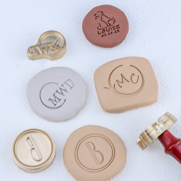 Personalized Initial Ceramic Stamps, Custom Pottery Stamp, Custom Stamp for Clay, Clay Stamps for Pottery, Gift for Her