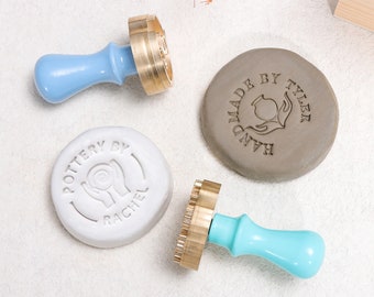 Custom Pottery Stamp | Personalized Ceramic Stamp | Clay Signature Logo | 12 mm Thick Brass Stamp For Pottery | Gift for Mom