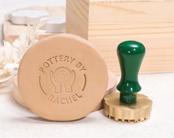 Personalized 12mm Thick Brass Pottery Stamp, Custom Clay Stamp, Handmade Ceramic Tool