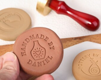 Custom Brass Pottery Stamp, Personalized Clay Signature, Gifts for Potter