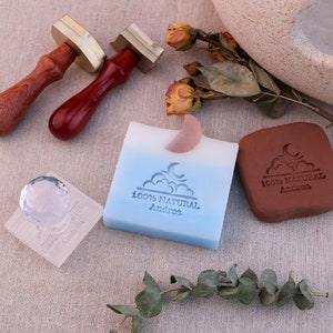 Messing Stempel für Keramik, 12mm dicker Messing Tonpapier Stempel, benutzerdefinierte Clay Stempel mit Name, Messingstempel für Seife, Keramik Unterschrift Stempel Logo
