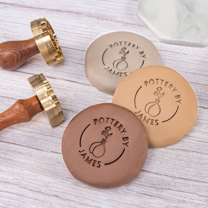 Sello de cerámica personalizado, sello de cerámica personalizado, sello de firma de cerámica, sello de arcilla, regalo para alfareros, envío gratuito