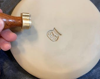 Custom Brass Pottery Stamp: Personalized Clay Signature Design, Gift for Potter Makers