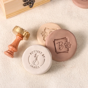 Sello de cerámica personalizado, sello de firma de cerámica, sello de arcilla personalizado, sello de cerámica, regalo para el profesor de cerámica